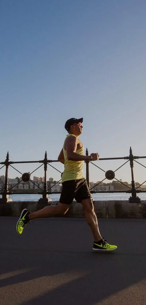 A man jogging.