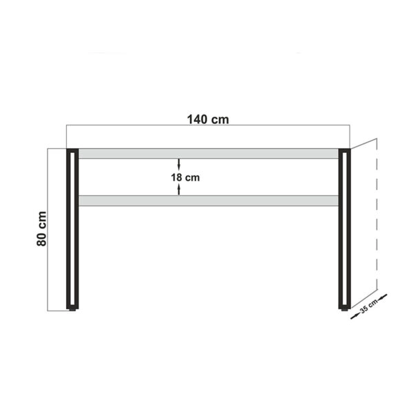 Κονσόλα PWF-0241  χρώμα πεύκου-μαύρο 140x35x80εκ