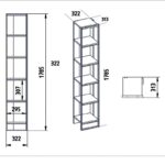 Βιβλιοθήκη Marble  χρώμα λευκό μαρμάρου-χρυσό 32x31,5x178,5εκ