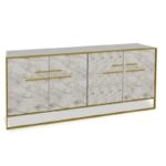 Μπουφές Marble  χρώμα λευκό μαρμάρου-χρυσό 180x47,5x75εκ