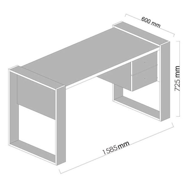 Γραφείο εργασίας PWF-0311  καρυδί-λευκό 158,5x60x72,5εκ