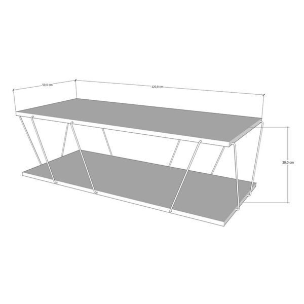 Τραπέζι σαλονιού Tars  μαύρο ανθρακί 120x50x30εκ