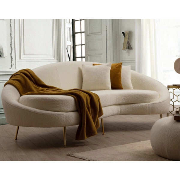 Καναπές 3θέσιος PWF-0589  ύφασμα cream 255x120x85εκ