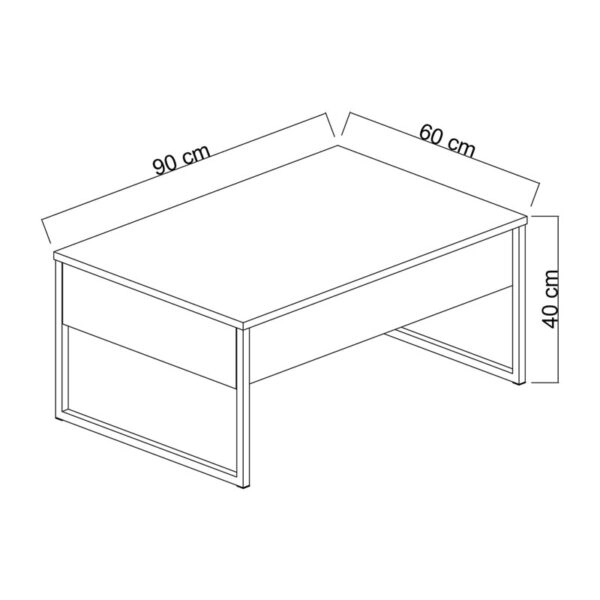 Τραπέζι σαλονιού PWF-0626  ανθρακί-μαύρο 90x60x40εκ