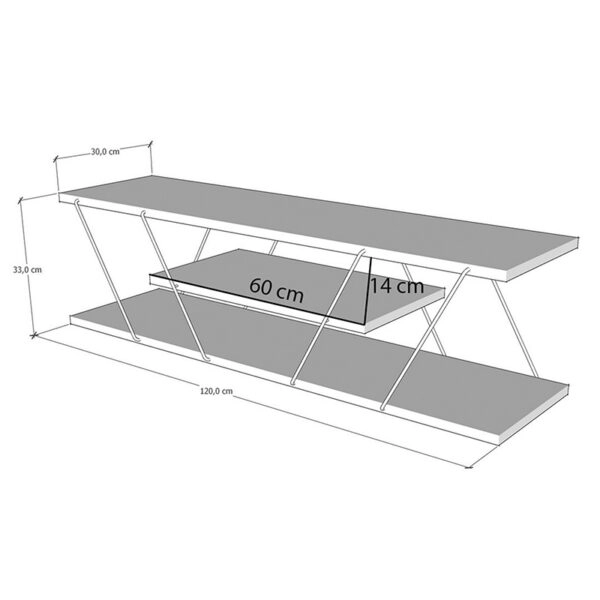 Έπιπλο τηλεόρασης TARS  χρώμα ανθρακί 120x30x33εκ