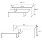 Έπιπλο τηλεόρασης Ferocity  χρώμα ανθρακί 120x30x45εκ