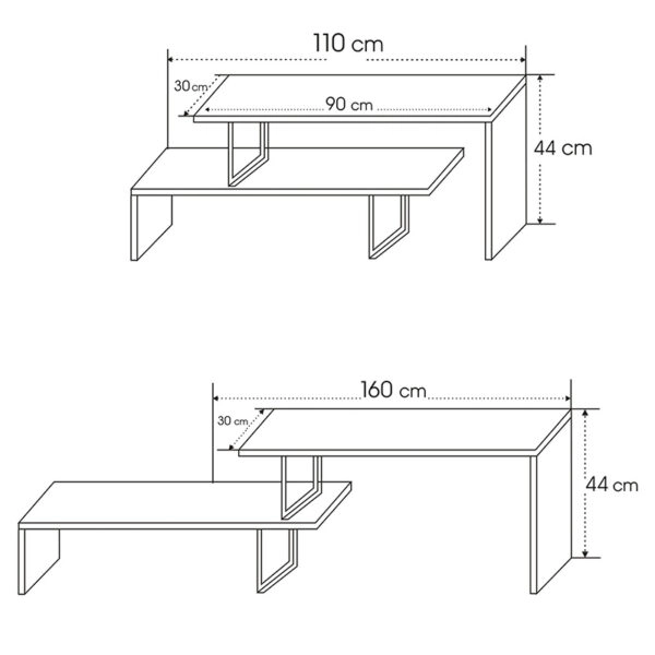 Έπιπλο τηλεόρασης Ferocity  χρώμα ανθρακί 120x30x45εκ