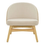 Καρέκλα Sarian  μπεζ ύφασμα-rubberwood φυσικό πόδι 69,5x71x70.5εκ