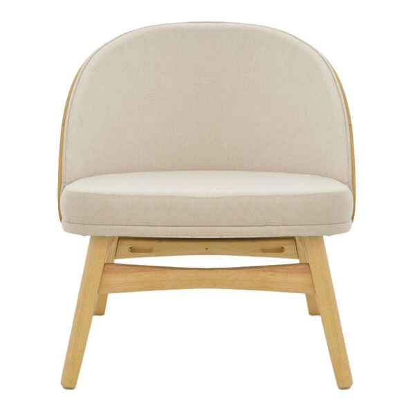 Καρέκλα Sarian  μπεζ ύφασμα-rubberwood φυσικό πόδι 69,5x71x70.5εκ