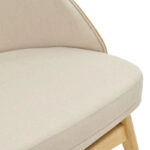 Καρέκλα Sarian  μπεζ ύφασμα-rubberwood φυσικό πόδι 69,5x71x70.5εκ