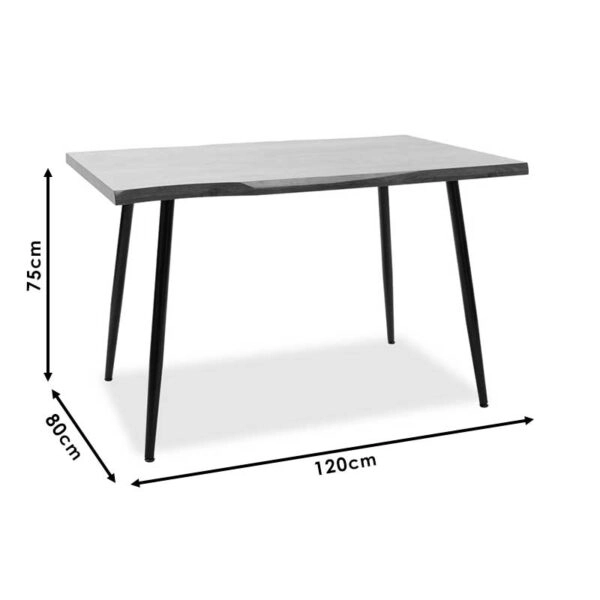 Τραπέζι Neve  MDF καρυδί-πόδι μεταλλικό μαύρο 120x80x75εκ