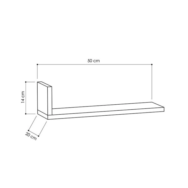 Ραφιέρα τοίχου L-Model  χρώμα λευκό 50x20x14εκ