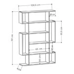 Βιβλιοθήκη MITO  σε χρώμα φυσικό-ανθρακί 108,5x25,5x161εκ