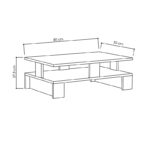 Τραπέζι σαλονιού Mansu  χρώμα ανθρακί 80x50x27,5εκ