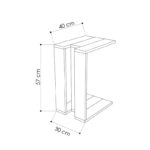 Βοηθητικό τραπέζι Muju  σε χρώμα λευκό 40x30x57εκ