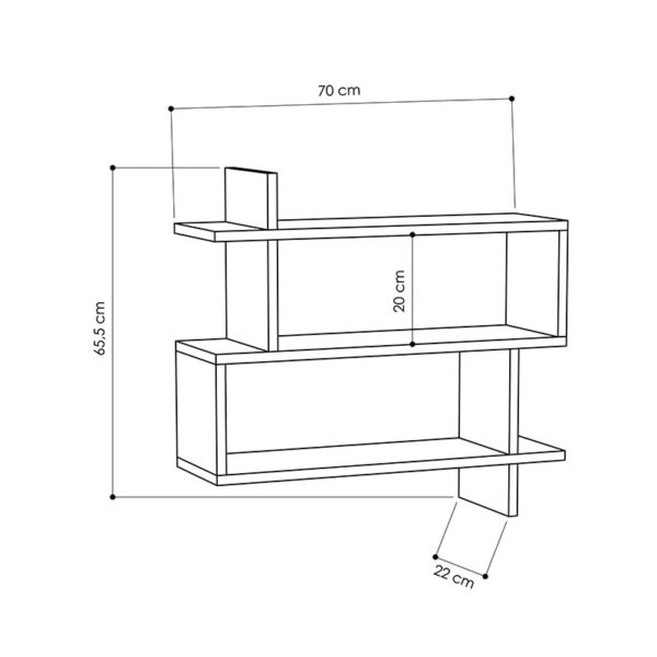 Ραφιέρα Paralel  χρώμα λευκό 70x22x65,5εκ