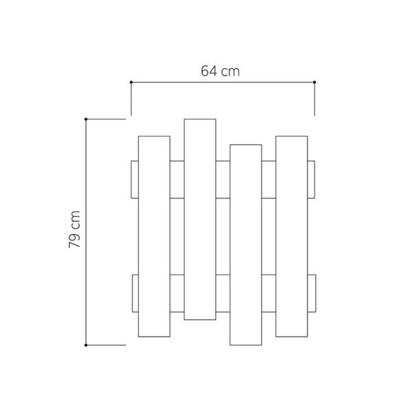 Κρεμάστρα Wave  λευκό 64x4x81εκ