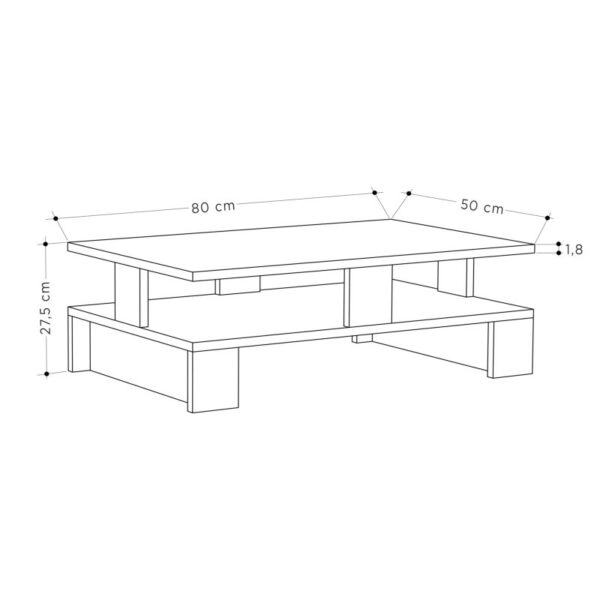 Τραπέζι σαλονιού Mansu  γκρι antique 80x50x27.5εκ