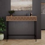 Κονσόλα Elettra  καρυδί-μαύρο 110x35.5x90εκ