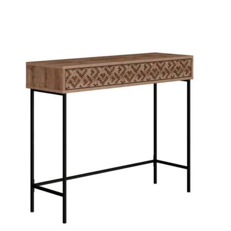 Κονσόλα Elettra  καρυδί-μαύρο 110x35.5x90εκ