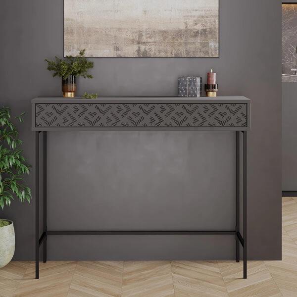 Κονσόλα Elettra  ανθρακί-μαύρο 110x35.5x90εκ