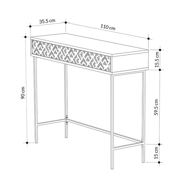 Κονσόλα Elettra  ανθρακί-μαύρο 110x35.5x90εκ