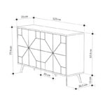 Μπουφές Ursula  μαύρο μαρμάρου 123x35x77.5εκ