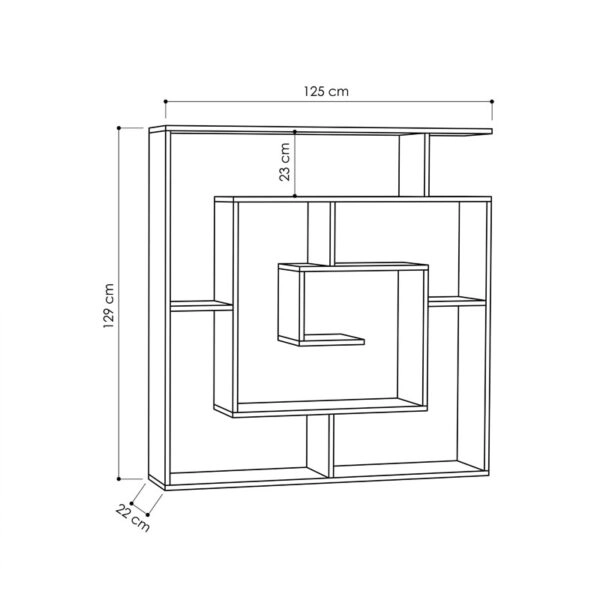 Βιβλιοθήκη Labirent  χρώμα μόκα 125x22x129εκ