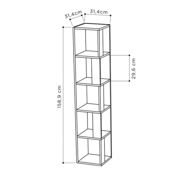 Βιβλιoθήκη στήλη Raphael  μόκα 31.5x31.5x159εκ