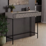 Κονσόλα Elettra  μόκα-μαύρο 110x35.5x90εκ