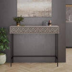 Κονσόλα Elettra  μόκα-μαύρο 110x35.5x90εκ