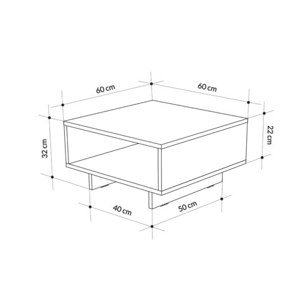 Τραπέζι σαλονιού Hola  μελαμίνης oak 60x60x32εκ