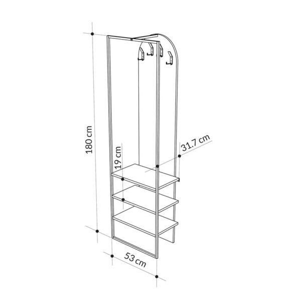 Έπιπλο εισόδου Archy  μελαμίνης φυσικό 53x32x180εκ