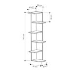 Βιβλιoθήκη γωνιακή Saso  μελαμίνης λευκό 37x37x141εκ