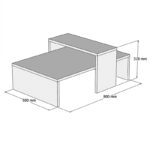 Τραπέζι σαλονιού Glow  χρώμα φυσικό-ανθρακί 80x50x32εκ