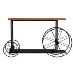 Κονσόλα Bike  χρώμα μαύρο-καρυδί 148x28x85εκ