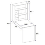 Γραφείο τοίχου ανοιγόμενο Ravin  λευκό 63x90x154εκ