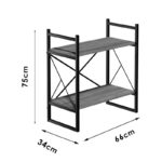 Χαμηλή βιβλιοθήκη Baker  καρυδί-μαύρο 66x34x75εκ