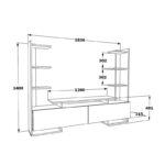 Σύνθετο σαλονιού Clarry  λευκό-φυσικό 183.6x31.5x140εκ