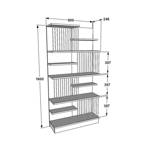 Βιβλιοθήκη Gassim  sonoma-λευκό 80x26.4x160εκ