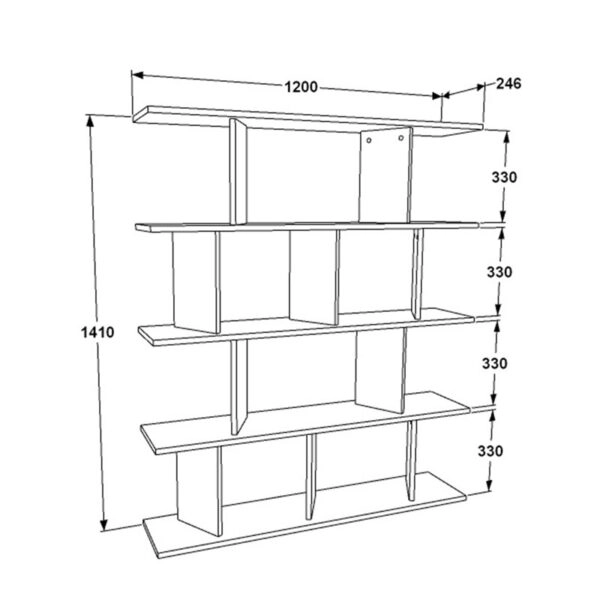 Βιβλιοθήκη Ratu  λευκό 120x24,6x141εκ