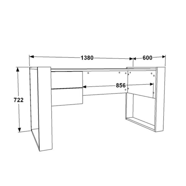 Γραφείο εργασίας Astin  μελαμίνης λευκό 138x60x72εκ