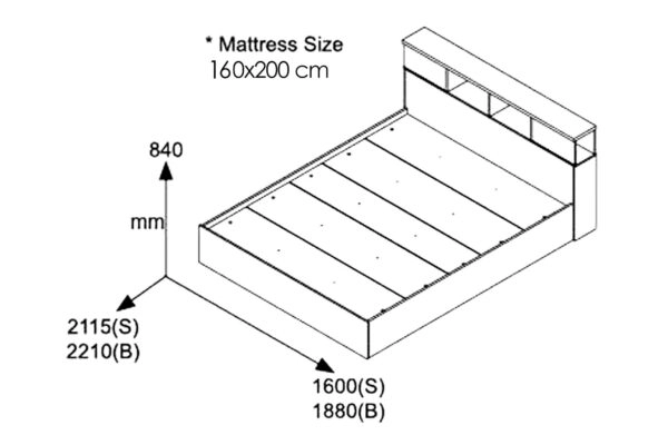 Κρεβάτι διπλό OLYMPUS  χρώμα wenge 160x200εκ