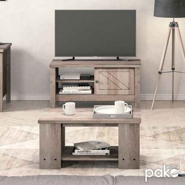 Τραπέζι σαλονιού Tara  rustic oak 90x46x43εκ