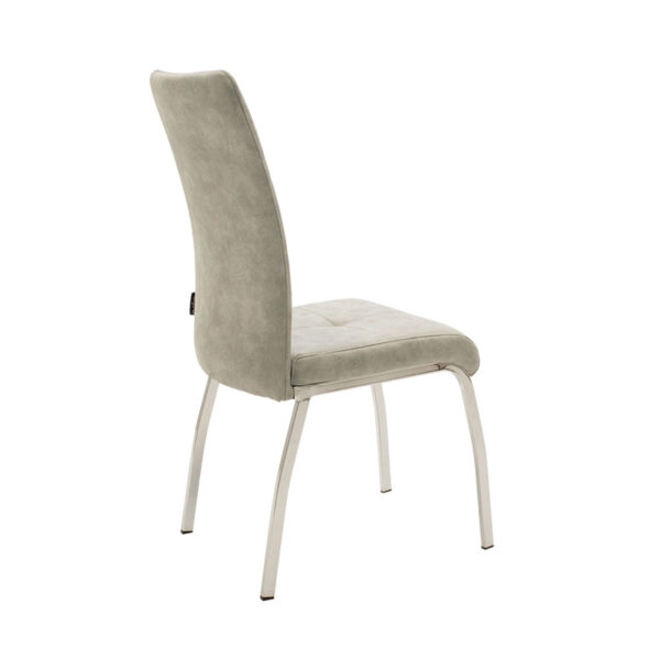 Καρέκλα Ariadne  pu γκρι αντικέ-πόδι χρωμίου 43x63x93εκ