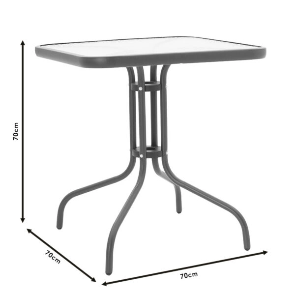 Τραπεζαρία Watson-Calan σετ 3τεμ  μέταλλο-textilene καφέ 70x70x70εκ