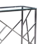 Κονσόλα Mabs  ατσάλι ασημί-γυαλί 8mm 120x40x78εκ