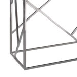 Κονσόλα Mabs  ατσάλι ασημί-γυαλί 8mm 120x40x78εκ