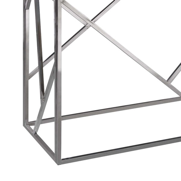 Κονσόλα Mabs  ατσάλι ασημί-γυαλί 8mm 120x40x78εκ