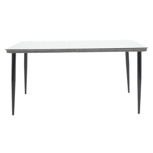 Τραπέζι Naoki  μέταλλο μαύρο-pe γκρι-γυαλί 160x90x78εκ